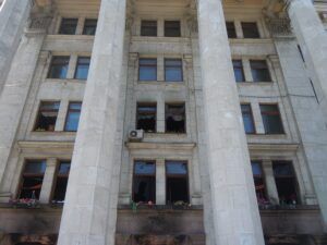 Gewerkschaftshaus Odessa nach dem Brandanschlag