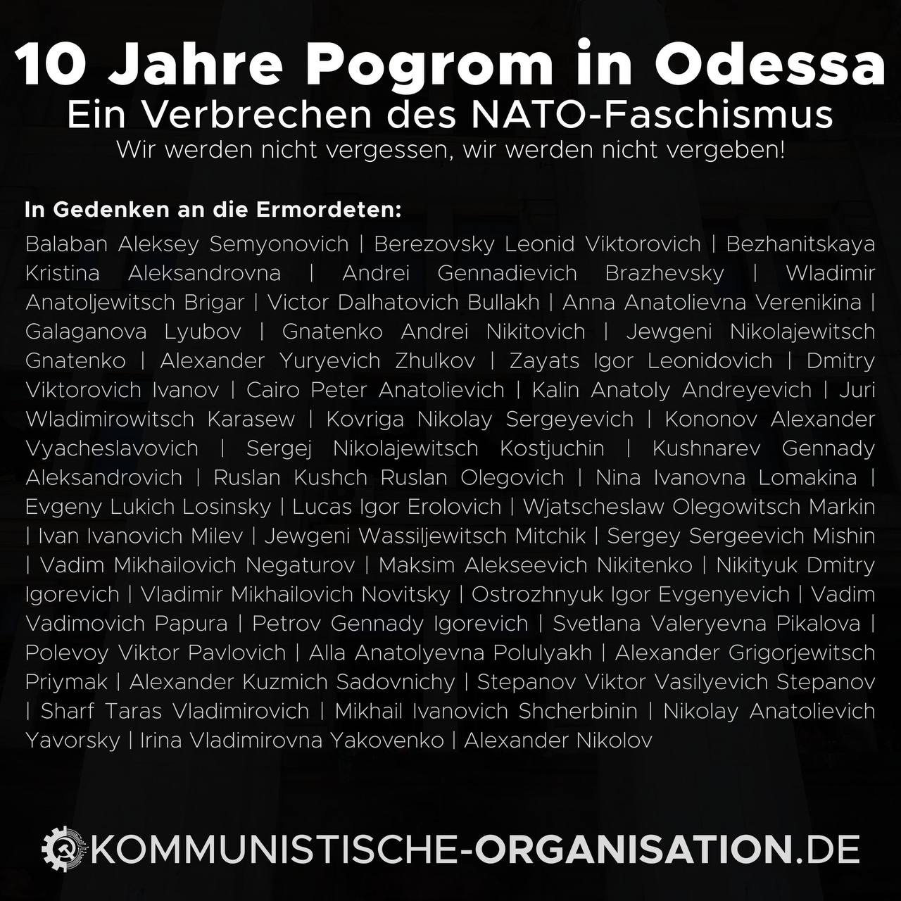 Lister der Opfer des Pogroms