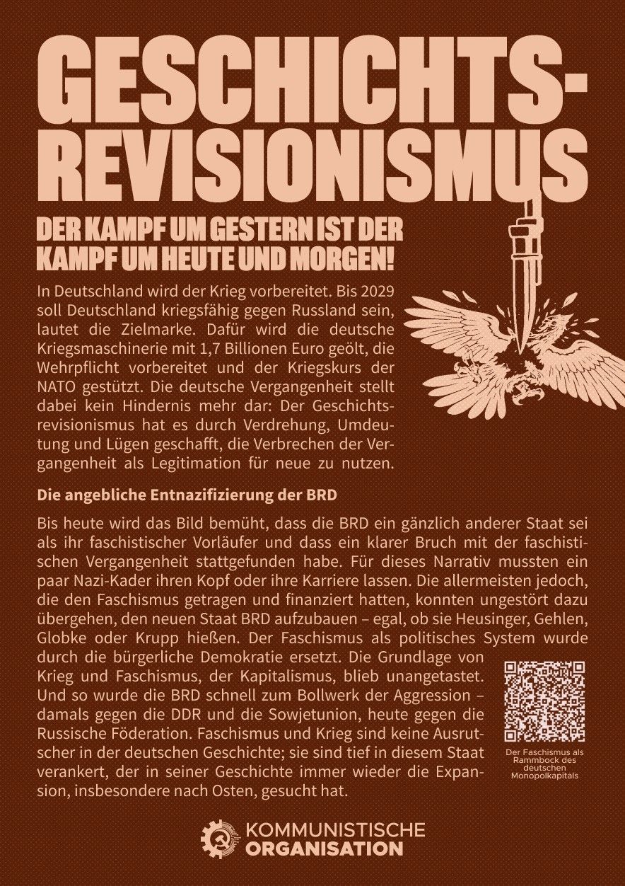 Der Kampf um gestern ist der Kampf um heute und morgen!