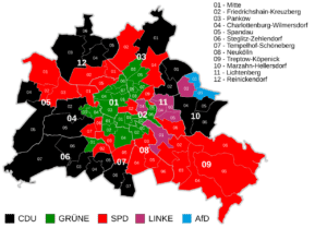 Bild: Furfur via Wikimedia (https://commons.wikimedia.org/wiki/File:Wahlkarte_Abgeordnetenhaus_von_Berlin_2021_Erststimmen.svg), CC BY 3.0 (https://creativecommons.org/licenses/by/3.0/deed.de)